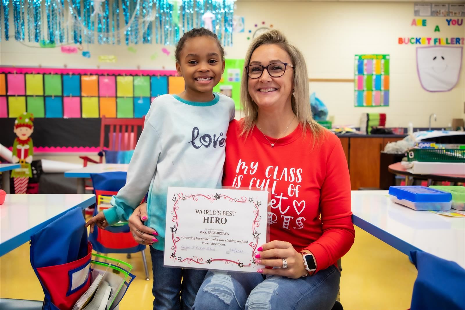 Teacher saves choking first grader’s life 
